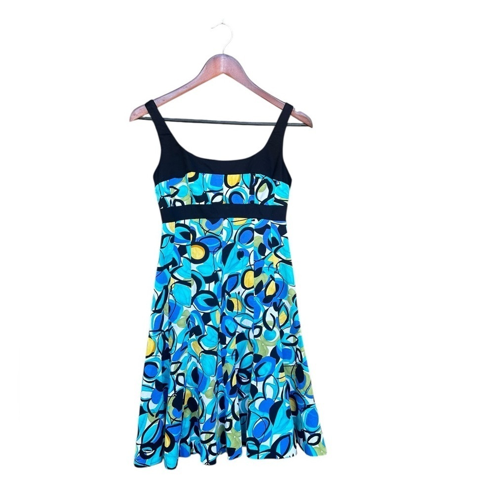 Nine West Womens Y2K Blue Watercolors Sleeveless Sundress 2P Retro Hippie